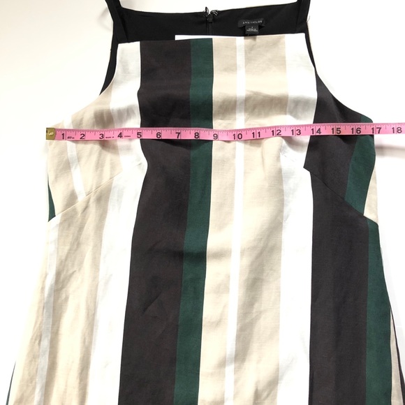 Ann Taylor Linen Stripe Square Front Dress - Picture 10 of 10